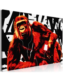 Картина - Pop Art Monkey (1 Part) Narrow Red