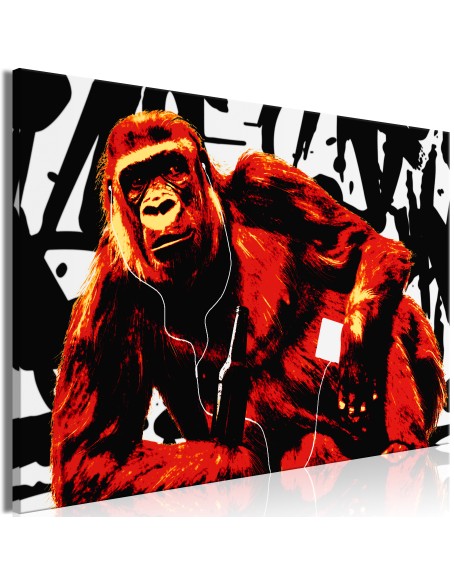 Картина - Pop Art Monkey (1 Part) Narrow Red