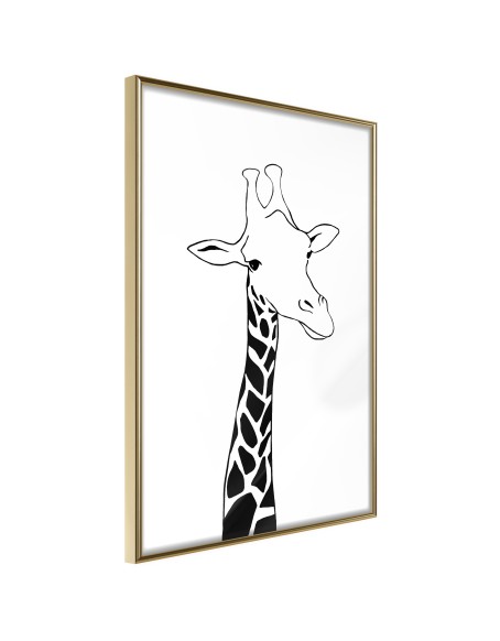 Плакат - Black and White Giraffe