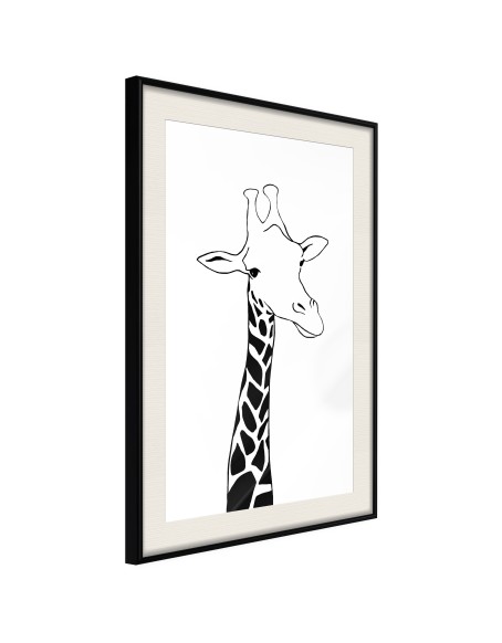 Плакат - Black and White Giraffe