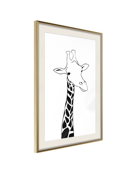 Плакат - Black and White Giraffe