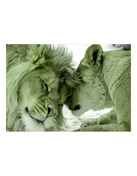 Фототапет - Lion Tenderness (Green)