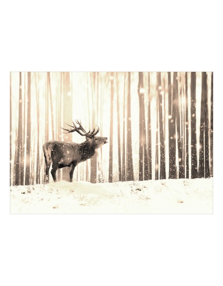 Фототапет - Deer in the Snow (Sepia)