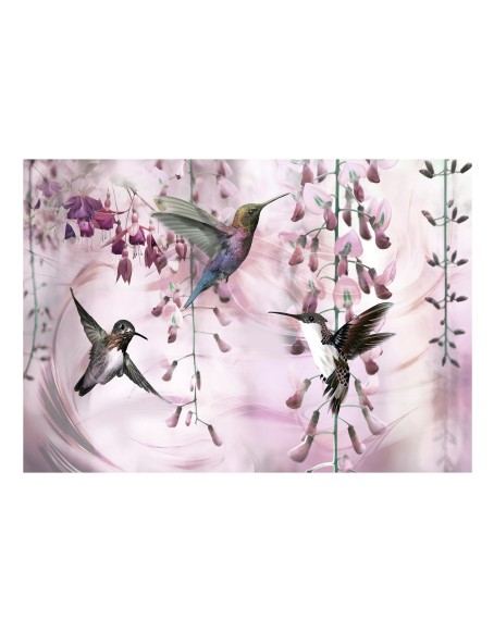 Фототапет - Flying Hummingbirds (Pink)