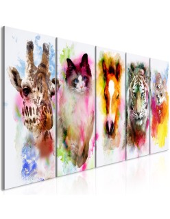 Картина - Watercolour Animals (5 Parts) Narrow