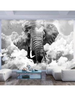 Фототапет - Elephant in the Clouds (Black and White)