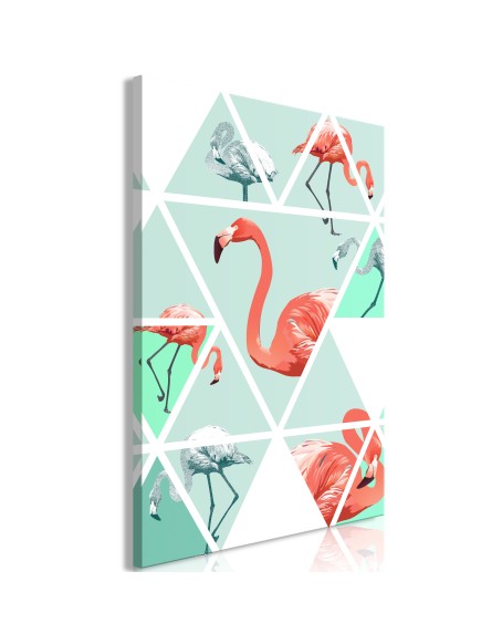 Картина - Geometric Flamingos (1 Part) Vertical