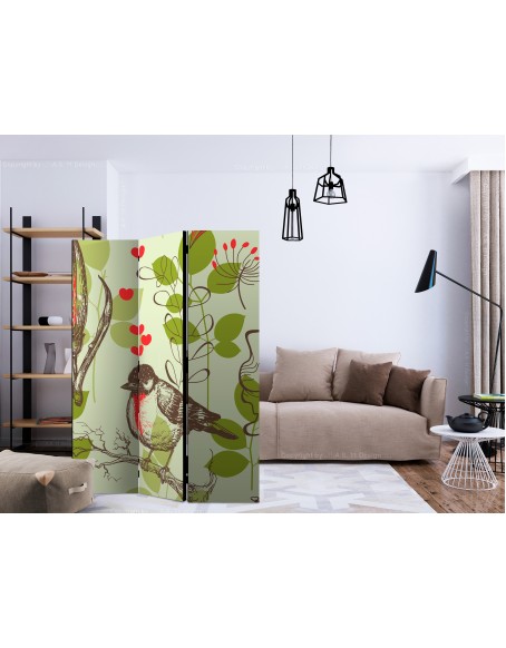 Параван - Bird and lilies vintage pattern [Room Dividers]