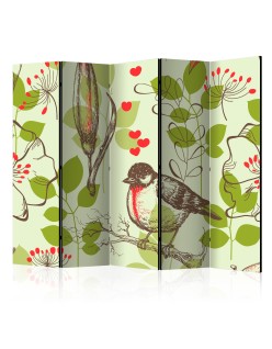 Параван - Bird and lilies vintage pattern II [Room Dividers]