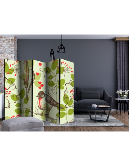 Параван - Bird and lilies vintage pattern II [Room Dividers]