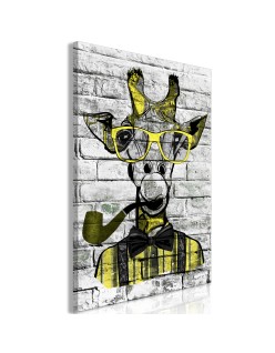 Картина - Giraffe with Pipe (1 Part) Vertical Yellow