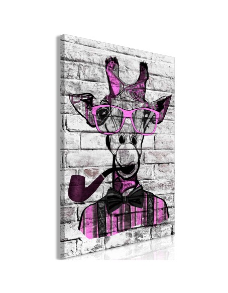 Картина - Giraffe with Pipe (1 Part) Vertical Pink