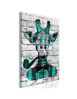 Картина - Giraffe with Pipe (1 Part) Vertical Green