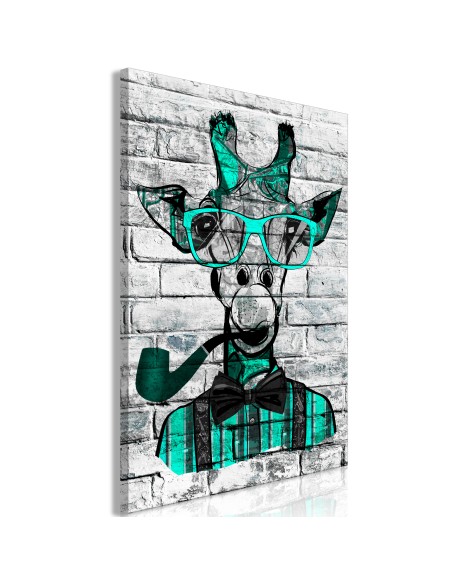 Картина - Giraffe with Pipe (1 Part) Vertical Green