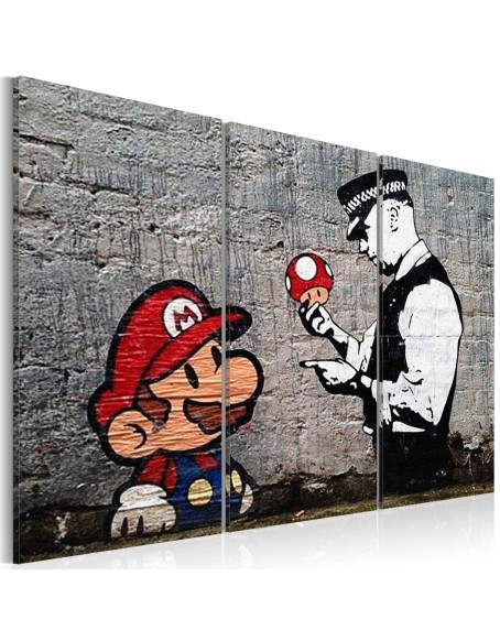 Картина - Super Mario Mushroom Cop by Banksy