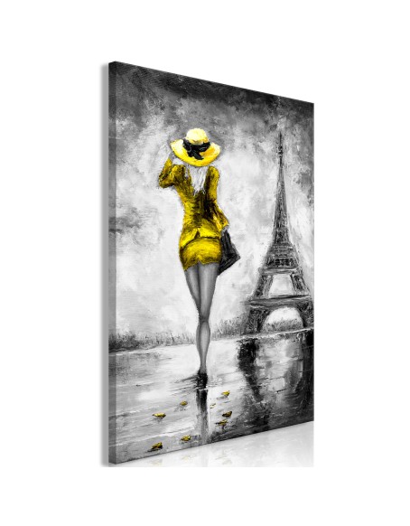 Картина - Parisian Woman (1 Part) Vertical Yellow