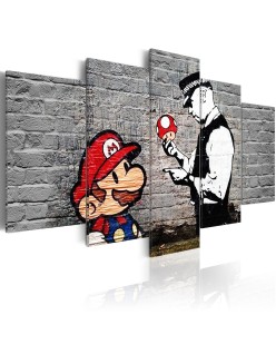 Картина - Super Mario Mushroom Cop (Banksy)