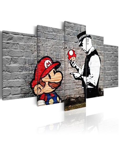 Картина - Super Mario Mushroom Cop (Banksy)