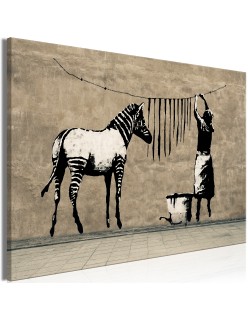 Картина - Banksy: Washing Zebra on Concrete (1 Part) Wide