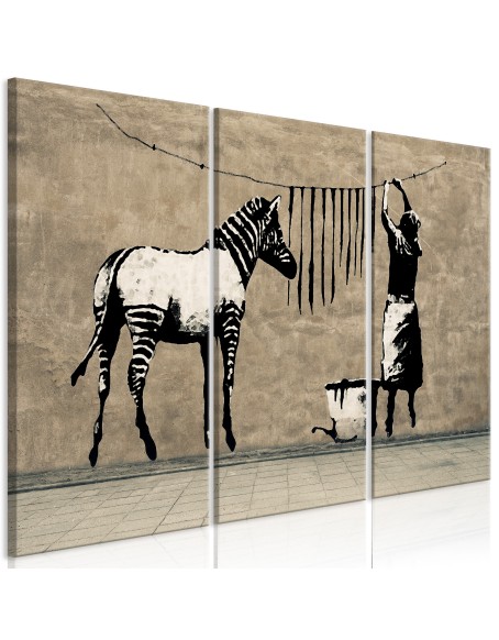 Картина - Banksy: Washing Zebra on Concrete (3 Parts)