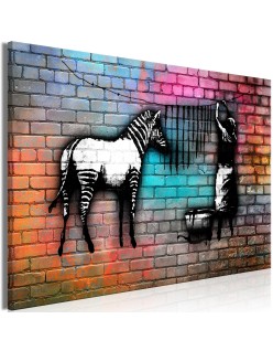 Картина - Washing Zebra - Colourful Brick (1 Part) Wide