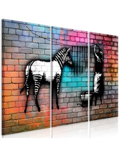 Картина - Washing Zebra - Colourful Brick (3 Parts)