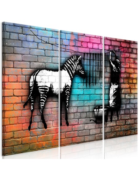 Картина - Washing Zebra - Colourful Brick (3 Parts)