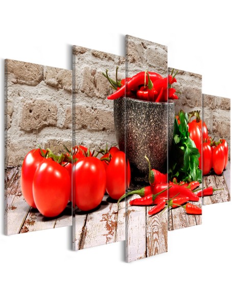 Картина - Red Vegetables (5 Parts) Brick Wide