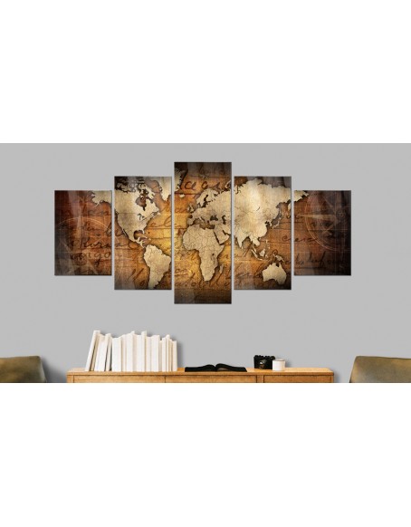 Картина върху акрилно стъкло - Acrylic prints – Bronze map I