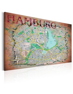 Картина - Map of Hamburg