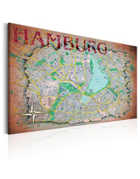 Картина - Map of Hamburg