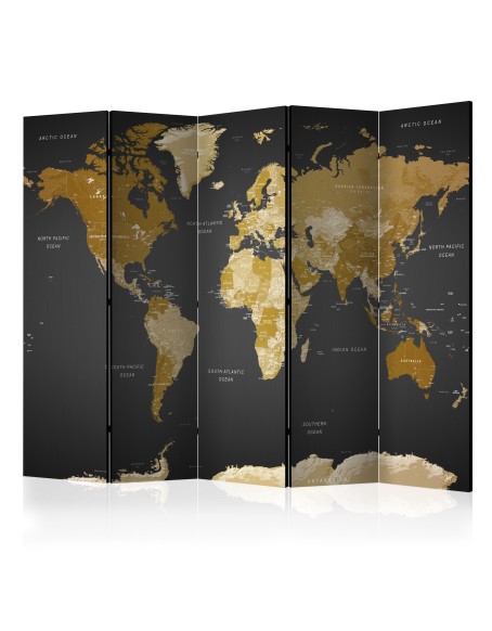 Параван - Room divider - World map on dark background