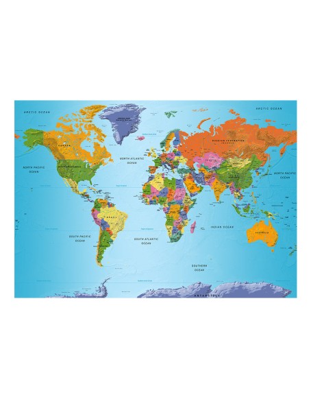 Самозалепващ фототапет - World Map: Colourful Geography