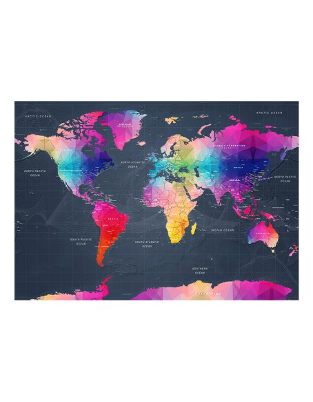 Фототапет - World Map: Colourful Crystals