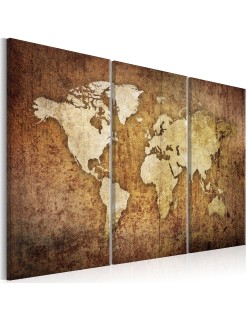 Картина - World Map: Brown Texture