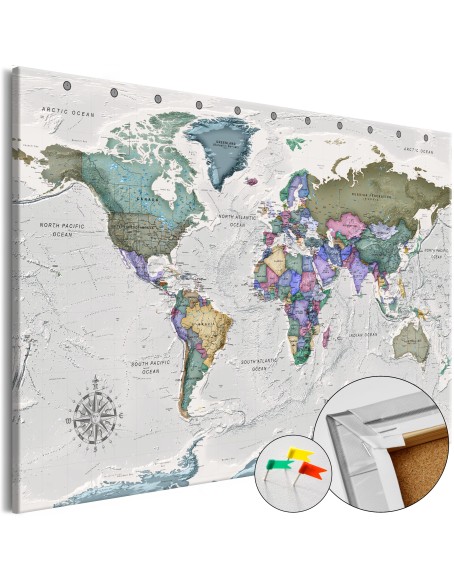 Картина върху корк - World Destinations (1 Part) Wide [Cork Map]