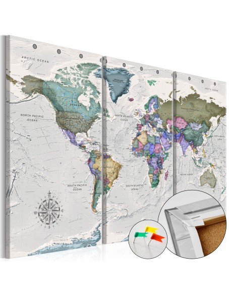 Картина върху корк - World Destinations (3 Parts) [Cork Map]