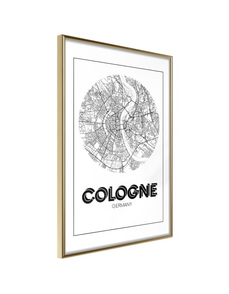 Плакат - City Map: Cologne (Round)