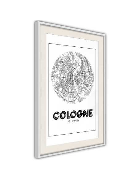 Плакат - City Map: Cologne (Round)