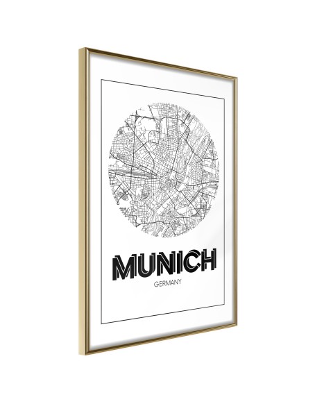 Плакат - City Map: Munich (Round)