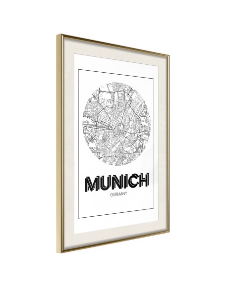 Плакат - City Map: Munich (Round)