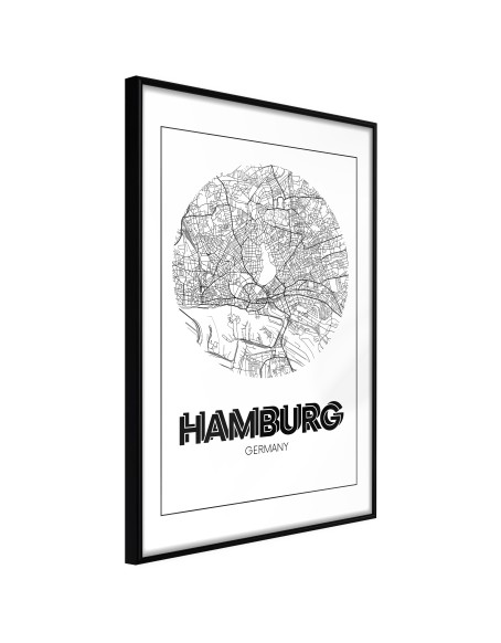 Плакат - City Map: Hamburg (Round)