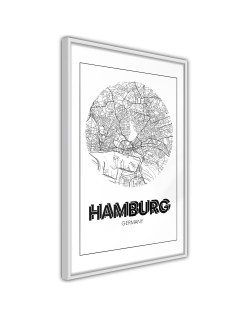 Плакат - City Map: Hamburg (Round)