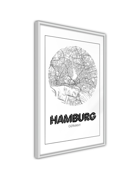 Плакат - City Map: Hamburg (Round)