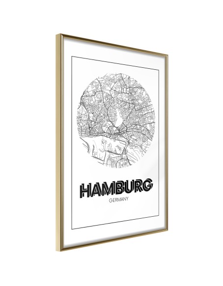 Плакат - City Map: Hamburg (Round)