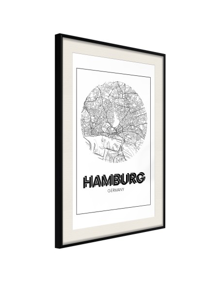 Плакат - City Map: Hamburg (Round)