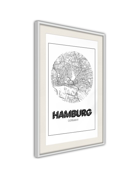 Плакат - City Map: Hamburg (Round)