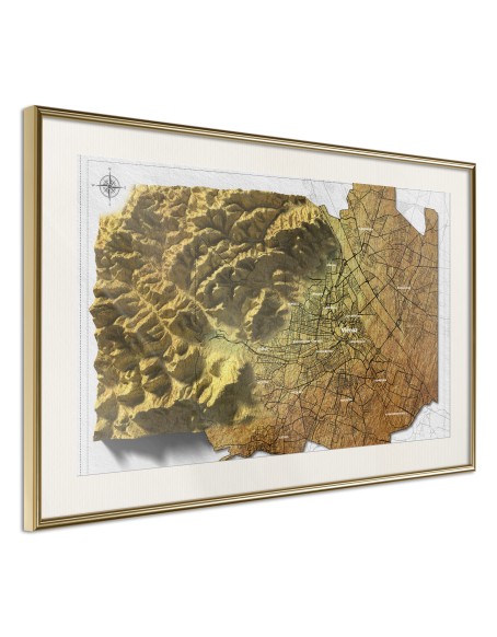 Плакат - Raised Relief Map: Vienna