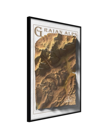 Плакат - Raised Relief Map: Graian Alps