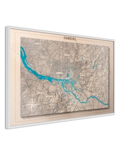 Плакат - Raised Relief Map: Hamburg